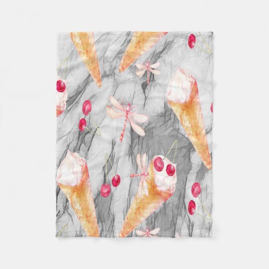 Kleine Fleeceblanken mit Eiscremekonen Fleecedecke (Vorderseite)