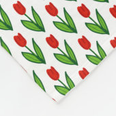 Kleine Fleecedecke mit roten Tulpenmuster-Blume (Ecke)