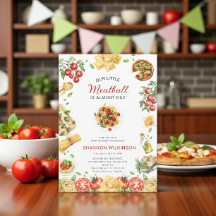 Kleine Fleischbällchen-Italienische-Pasta-Baby-Par Einladung