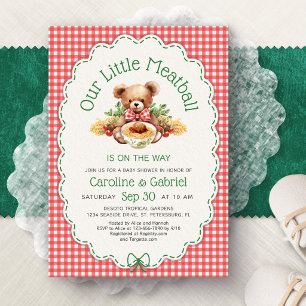 Kleine Fleischbällchen Italienische Pasta-Baby-Sho Einladung