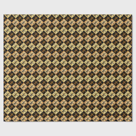 Kleine Fleur-de-Lis-Fliese Geschenkpapier (Flach)