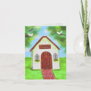 Kleine Flitterwochen-Cottage-Hochzeits-Dankeskarte Dankeskarte