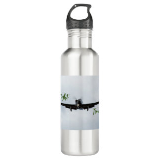 Kleine Flugzeuge mit grüner Flugzeit Edelstahlflasche
