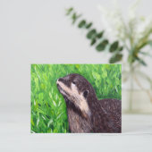 Kleine Flussotter-Malerei Postkarte (Stehend Vorderseite)