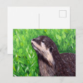 Kleine Flussotter-Malerei Postkarte (Vorne/Hinten)