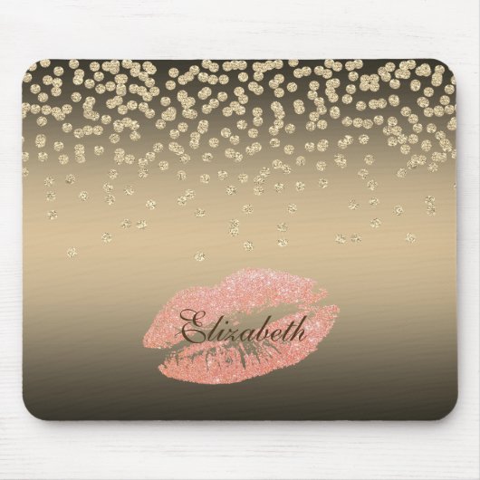 Kleine Foil-Confetty oder Diamant, Lippen Personal Mousepad (Vorne)
