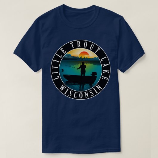 Kleine Forellensee Wisconsin Fischerei T-Shirt (Design vorne)