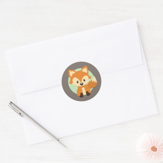 Kleine Fox-Waldhühner Runder Aufkleber (Umschlag)