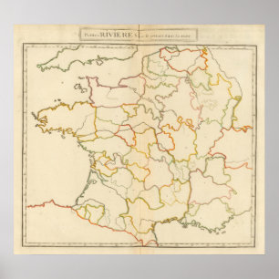 Kleine französische Fluss-Kontur Poster