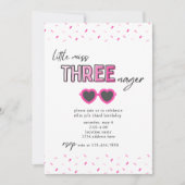 Kleine Frau Drohenager 3. Geburtstagseinladung Einladung (Vorderseite)