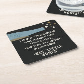 Kleine Frauen Champagner Zitat Niedlich Literarisc Rechteckiger Pappuntersetzer (angewinkelt)