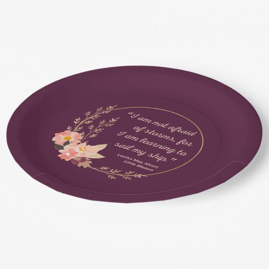 Kleine Frauen Zitat I - Niedlicher Stil Pappteller (Schrägansicht)