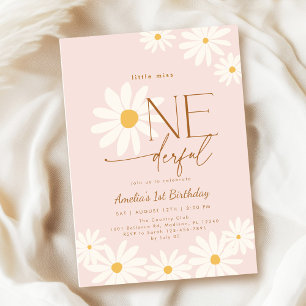Kleine Fräulein Onederful Daisy 1. Geburtstag Einladung