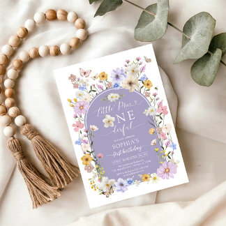 Kleine Fräulein WUNDERbar Wildblume 1. Geburtstag Einladung