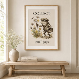 „Kleine Freuden sammeln“ Frosch Glanzposter Poster