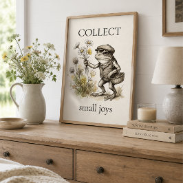 "Kleine Freuden sammeln" Froschposter Poster