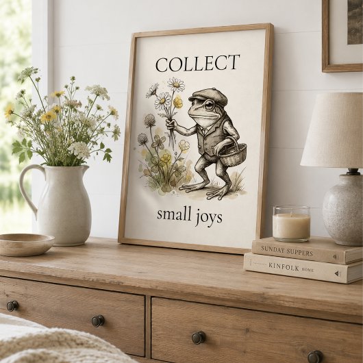 "Kleine Freuden sammeln" Froschposter Poster