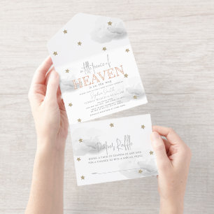 Kleine Frieden des Himmels Graue Wolke Baby Shower All-in-One-Einladung