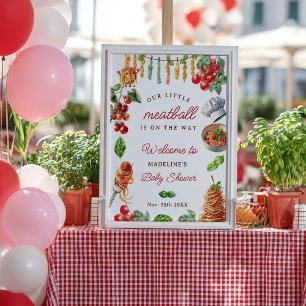 Kleine-Frikadelle-Italienische-Pasta-Baby-Party Poster