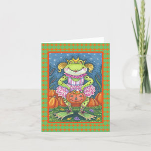 KLEINE FROG HOPPY HALLOWEEN NOTE CARD Verse Karte