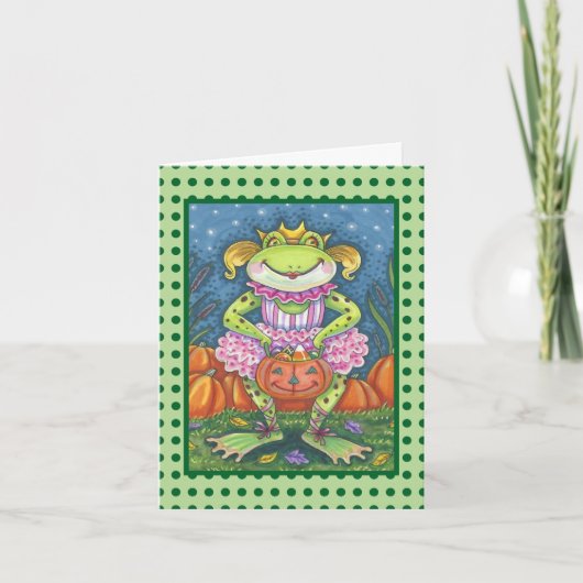 KLEINE FROG HOPPY HALLOWEEN NOTE CARD Verse Karte (Vorderseite)