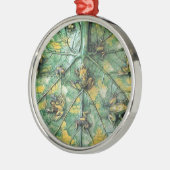 KLEINE FROGS AUF EINER GRÜNEN LEAF SILBERNES ORNAMENT (Links)