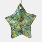 KLEINE FROGS AUF EINER GRÜNEN LEAF, Stern Keramikornament (Links)