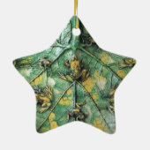 KLEINE FROGS AUF EINER GRÜNEN LEAF, Stern Keramikornament (Hinten)