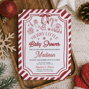 Kleine frohe Weihnachts-Baby-Shower-Einladung Einladung