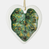 KLEINE FRONEN AUF EINER GRÜNEN LEAF KERAMIKORNAMENT (Rechts)