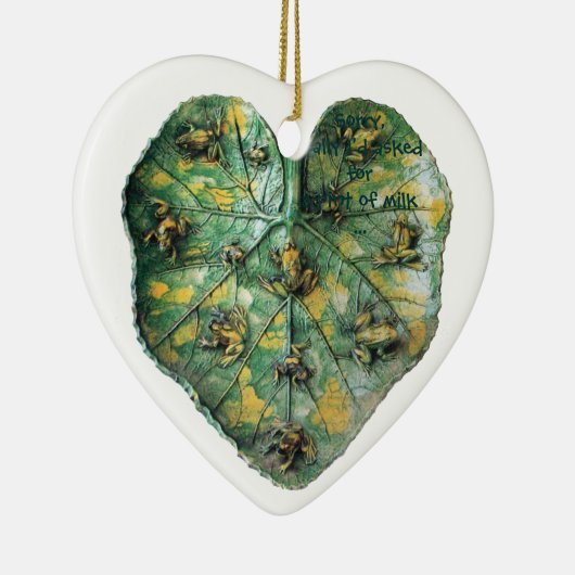 KLEINE FRONEN AUF EINER GRÜNEN LEAF KERAMIKORNAMENT (Rechts)