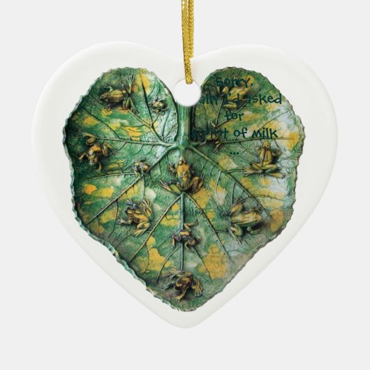 KLEINE FRONEN AUF EINER GRÜNEN LEAF KERAMIKORNAMENT (Vorne)