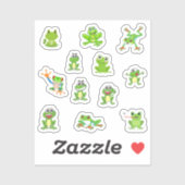 Kleine Froschkleber Aufkleber (Blatt)