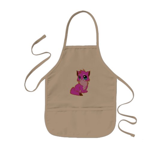 KLEINE Fuchsia, PINK UND BROWN KÜCHE Kinderschürze (Vorne)