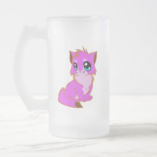 KLEINE Fuchsia, PINK UND BROWN KÜCHE Mattglas Bierglas