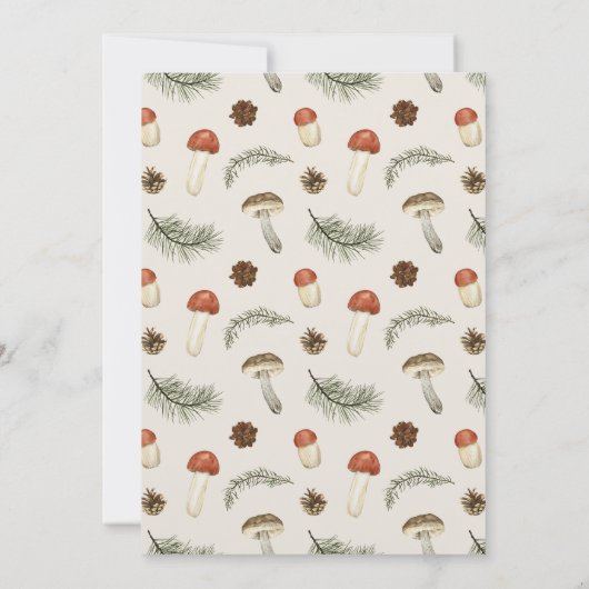 Kleine Fun Typ Mushroom Bee Boy Babydusche Einladung (Rückseite)