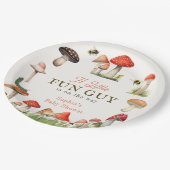 Kleine Fun Typ Mushroom Bee Boy Babydusche Pappteller (Schrägansicht)