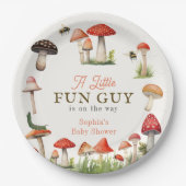 Kleine Fun Typ Mushroom Bee Boy Babydusche Pappteller (Vorderseite)