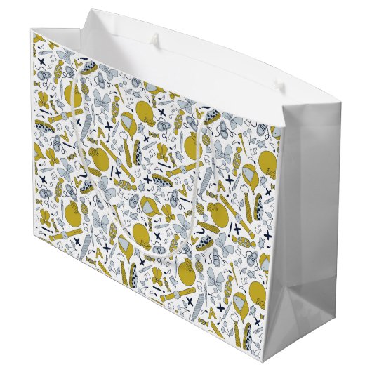 Kleine Funny School Dinge Große Geschenktüte (Rückseite Schrägansicht)