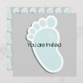 Kleine Fußabdrücke Kinderdusche Einladung (Vorne/Hinten)