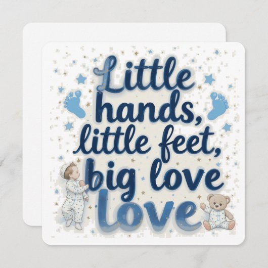 Kleine Füße Babydusche Save The Date (Vorne/Hinten)