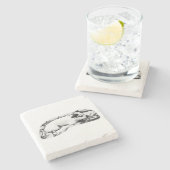 Kleine Galerie: Terrier Dots in Bedtime Steinuntersetzer (Seitenansicht)