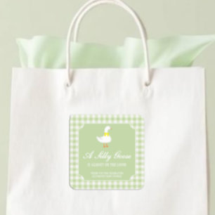 Kleine-Gans-Baby-Party Quadratischer Aufkleber