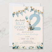 Kleine Gans Blue Boy 2. Geburtstag Einladung (Vorderseite)