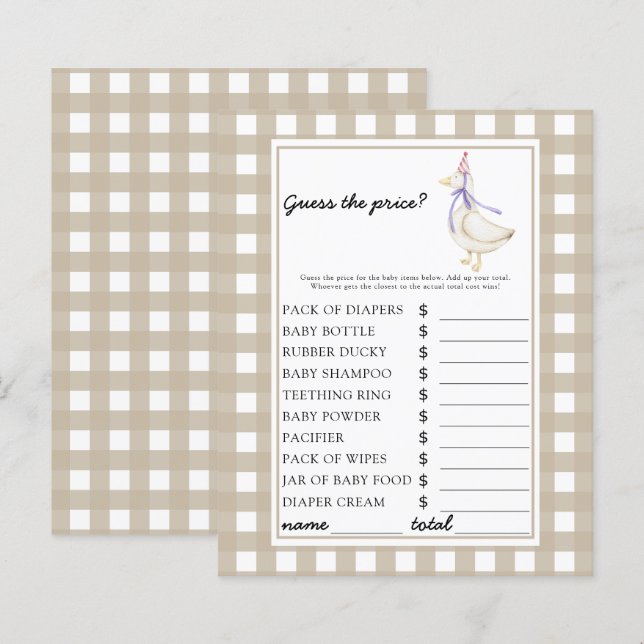 Kleine Gans - Rate mal den Preis! Spiel (Vorne/Hinten)