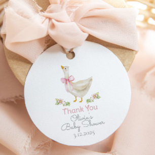 Kleine Gans Rosa Baby Mädchen Shower Danke Geschenkanhänger