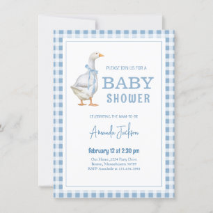 Kleine Gänse Blue Baby Dusche Einladung