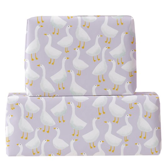 Kleine Gänse Lilac Lila Geschenkpapier