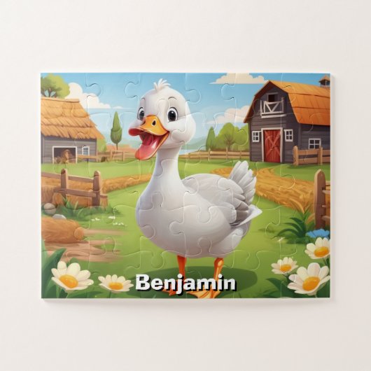 Kleine Gänse Personalisiertes Kind Puzzle (Horizontal)