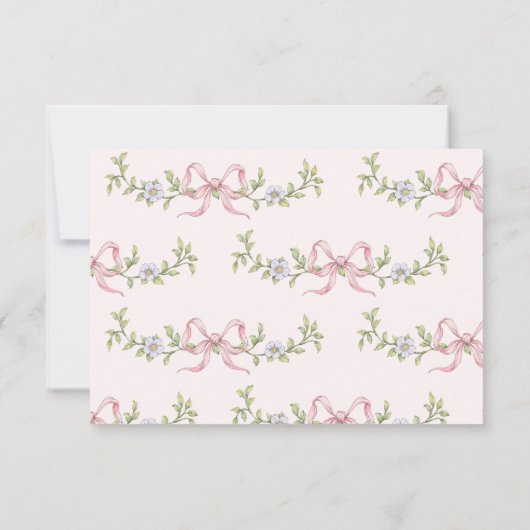 Kleine Gänse Pink Bow Mädchen Dusche Dankeskarte (Rückseite)